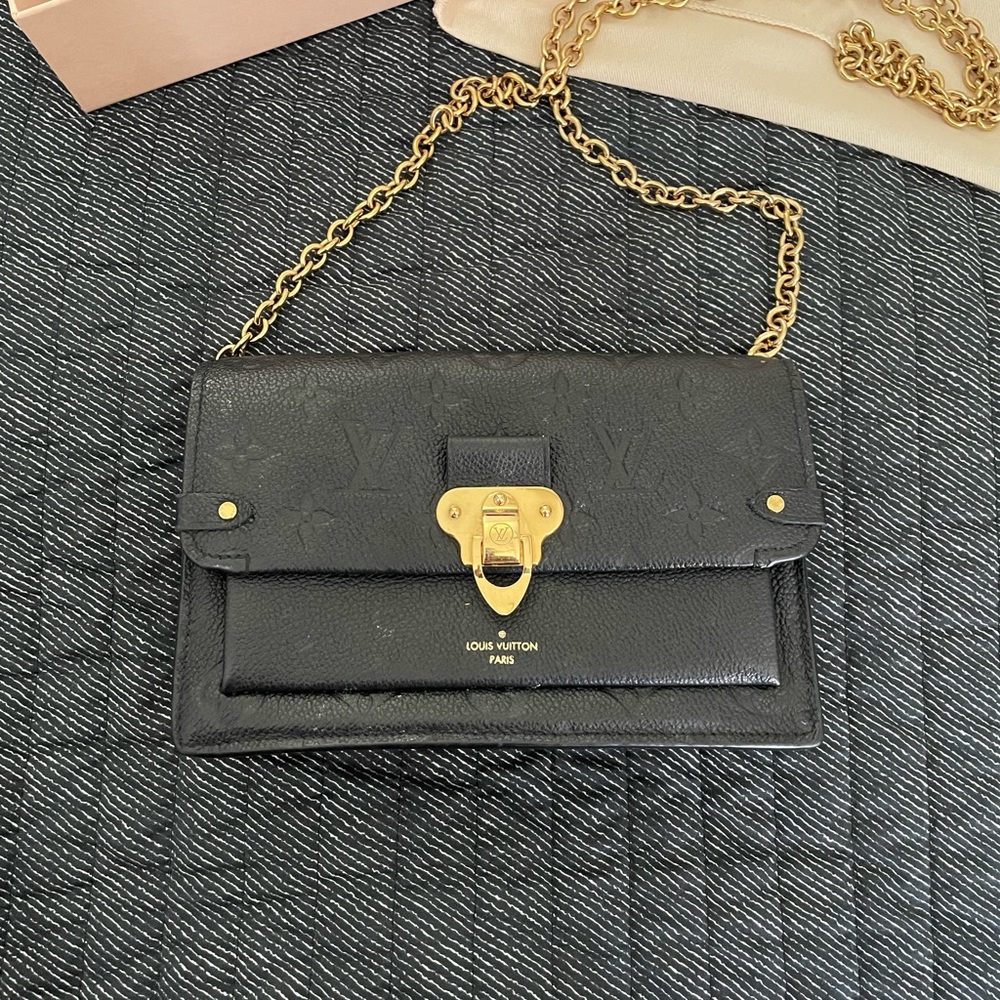 Louis Vuitton Vavin Chain Wallet - Monogram Empreinte Leather Black - Picture 3 of 16